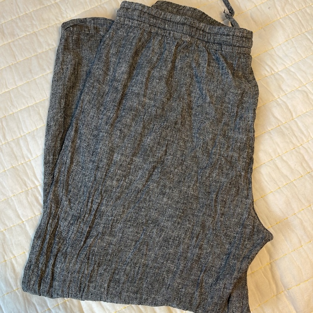 Black and white mix linen pants, size XL